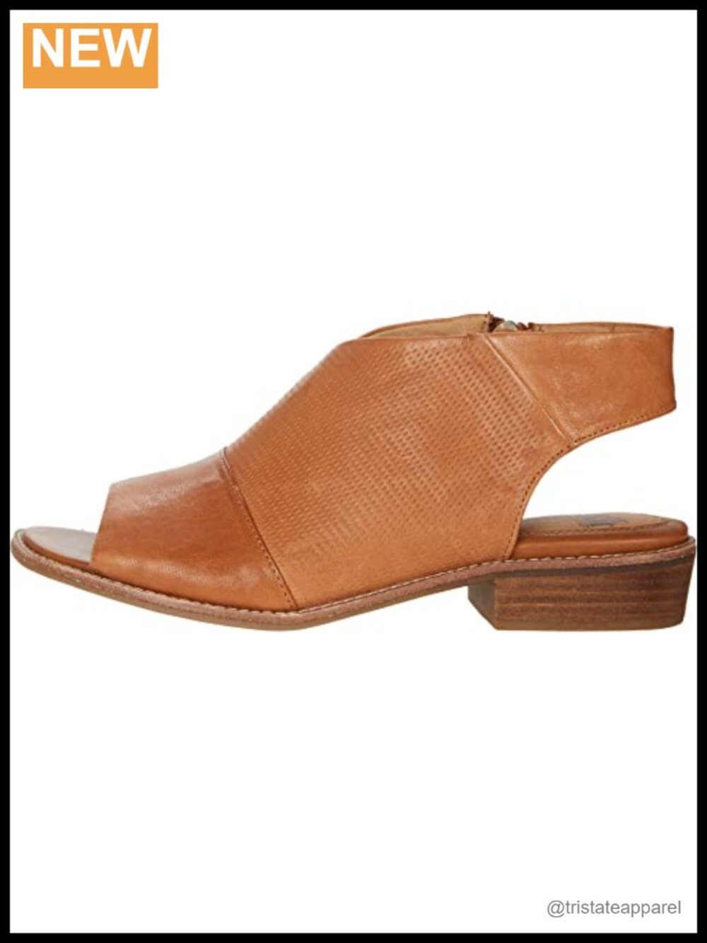Womens Leather Slide Sandals Low Heel Slingback Casual Zip